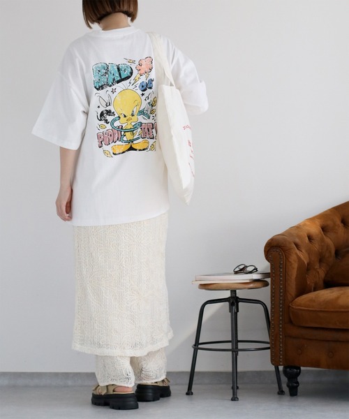 TWEETY(トゥウィーティー)の「【TWEETY】カジュアルロゴTシャツ(Tシャツ/カットソー・レディース・ブラック系2/ブラック系1/ホワイト系2/ホワイト系1・M)」の19枚目の写真