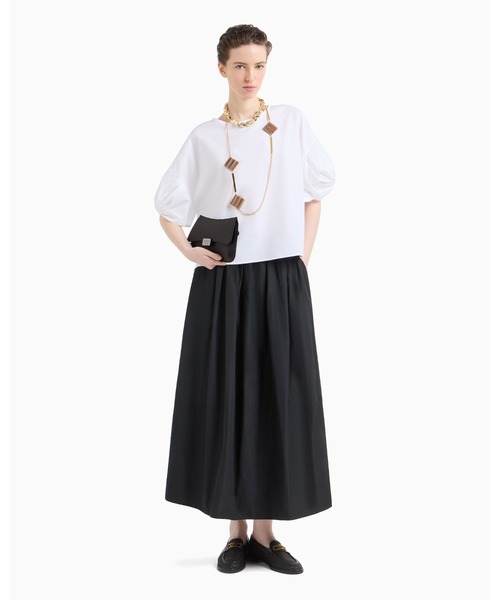 EMPORIO ARMANI（エンポリオアルマーニ）の「【エンポリオ アルマーニ】ブラウス ポプリン ツイストスリーブ（シャツ/ブラウス・レディース・ホワイト/ネイビー・36/38/40/42）」の5枚目の写真