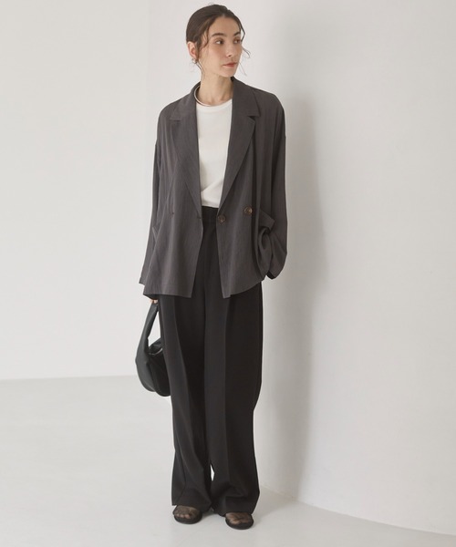 ANGIE（アンジー）の「シアー ジャケット（テーラードジャケット・レディース・ブラウン/ダークグレー/ライトグレー/ブラック・FREE）」の21枚目の写真