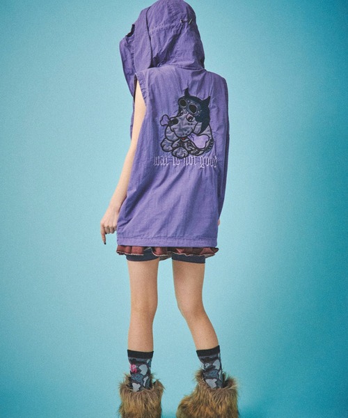 GALFY(ガルフィー)の「GALFY-反戦ベスト(パーカー・メンズ・ブラック/パープル・L/XL)」の14枚目の写真