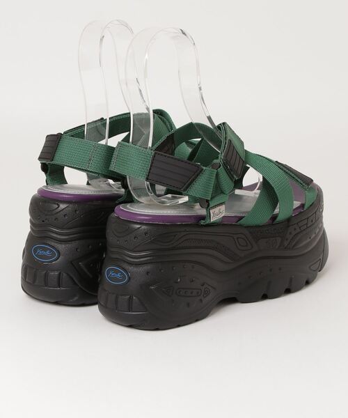 YOSUKE（ヨースケ）の「ヨースケYOSUKEメンズ厚底ナイロンベルクロサンダル 2608143（サンダル・メンズ・ブラック/グリーン系その他・27.0cm/28.0cm/26.0cm）」の3枚目の写真