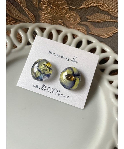 tone（トーン）の「【marumusubi】violaピアスB(MA)（ピアス（両耳用）・レディース・ブルー・FREE）」の2枚目の写真