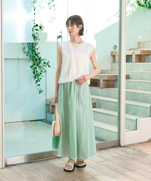 Rouge vif（ルージュヴィフ）の「イージーウエストギャザースカート（スカート・レディース・ホワイト/ライム/ネイビー・36/38）」の22枚目の写真