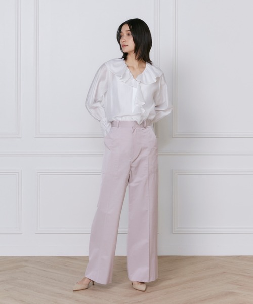 INED(イネド)の「サテンベイカーパンツ(その他パンツ・レディース・ピンク/カーキ・7号/9号)」の3枚目の写真