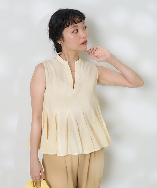 FREAK'S STORE(フリークスストア)の「インド キーネックフレアブラウス/ペプラムブラウス(シャツ/ブラウス・レディース・ブラック/ワイン/ナチュラル・フリ-)」の3枚目の写真