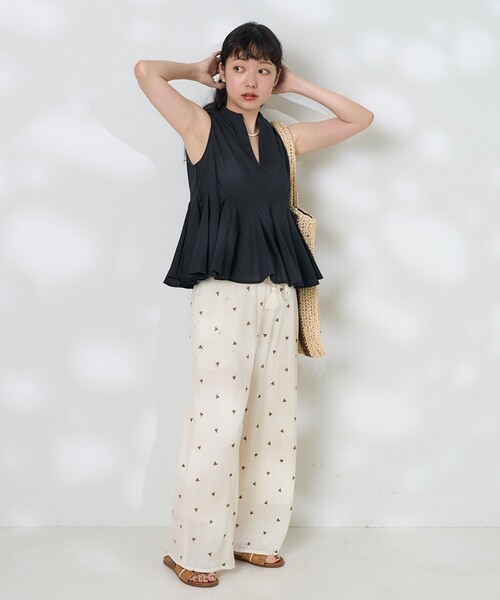 FREAK'S STORE(フリークスストア)の「インド キーネックフレアブラウス/ペプラムブラウス(シャツ/ブラウス・レディース・ブラック/ワイン/ナチュラル・フリ-)」の17枚目の写真