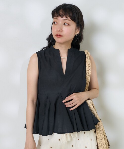 FREAK'S STORE(フリークスストア)の「インド キーネックフレアブラウス/ペプラムブラウス(シャツ/ブラウス・レディース・ブラック/ワイン/ナチュラル・フリ-)」の9枚目の写真