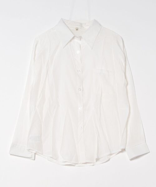 STYLEBLOCK（スタイルブロック）の「シアーシャツ（シャツ/ブラウス・レディース・ホワイト/ピンク/ブラウン/ライトブルー・M/2XL）」の6枚目の写真