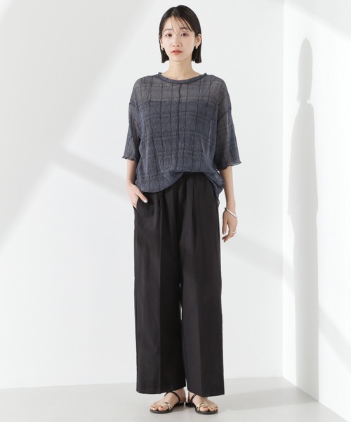 NANO universe（ナノユニバース）の「綿麻COOLMAXイージタックパンツ(セットアップ可)（その他パンツ・レディース・その他1/ベージュ/ブラック・FREE）」の20枚目の写真