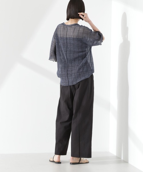 NANO universe（ナノユニバース）の「綿麻COOLMAXイージタックパンツ(セットアップ可)（その他パンツ・レディース・その他1/ベージュ/ブラック・FREE）」の22枚目の写真