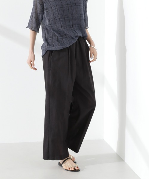 NANO universe（ナノユニバース）の「綿麻COOLMAXイージタックパンツ(セットアップ可)（その他パンツ・レディース・その他1/ベージュ/ブラック・FREE）」の19枚目の写真