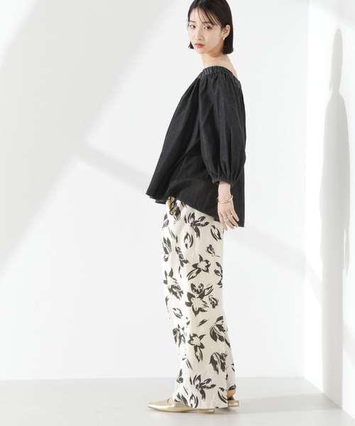 NANO universe（ナノユニバース）の「綿麻COOLMAXイージタックパンツ(セットアップ可)（その他パンツ・レディース・その他1/ベージュ/ブラック・FREE）」の13枚目の写真