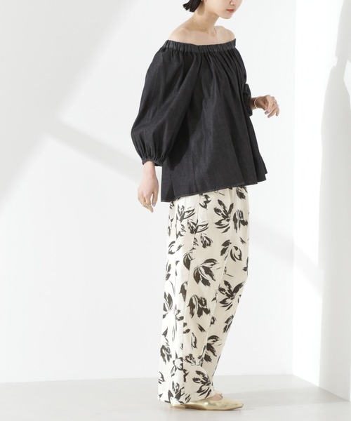 NANO universe（ナノユニバース）の「綿麻COOLMAXイージタックパンツ(セットアップ可)（その他パンツ・レディース・その他1/ベージュ/ブラック・FREE）」の15枚目の写真