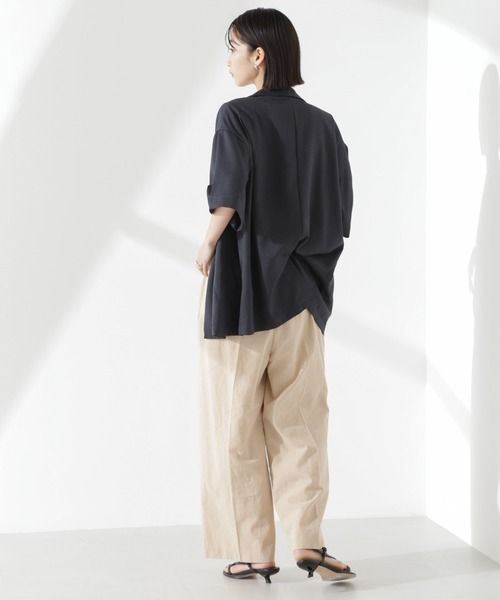 NANO universe（ナノユニバース）の「綿麻COOLMAXイージタックパンツ(セットアップ可)（その他パンツ・レディース・その他1/ベージュ/ブラック・FREE）」の6枚目の写真