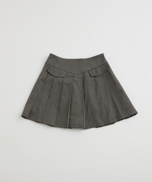 OLIVE des OLIVE(オリーブデオリーブ)の「フラッププリーツミニスカート(スカート・レディース・ネイビー/キャメル/チャコールグレー・FREE)」の2枚目の写真