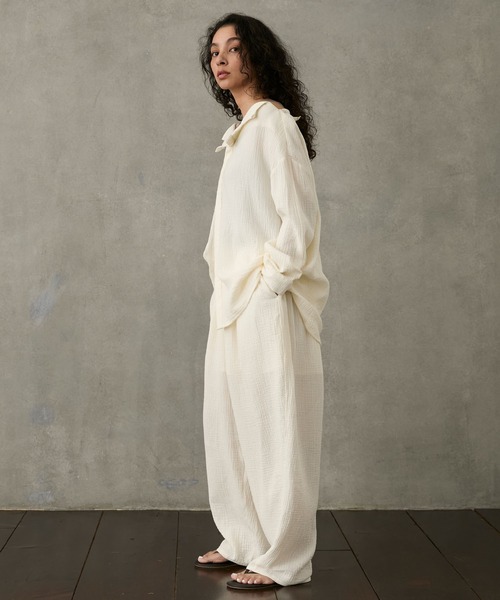 2way cotton gauze relax shirt / セットアップ対応 / 2way