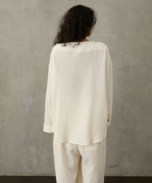 2way cotton gauze relax shirt / セットアップ対応 / 2way