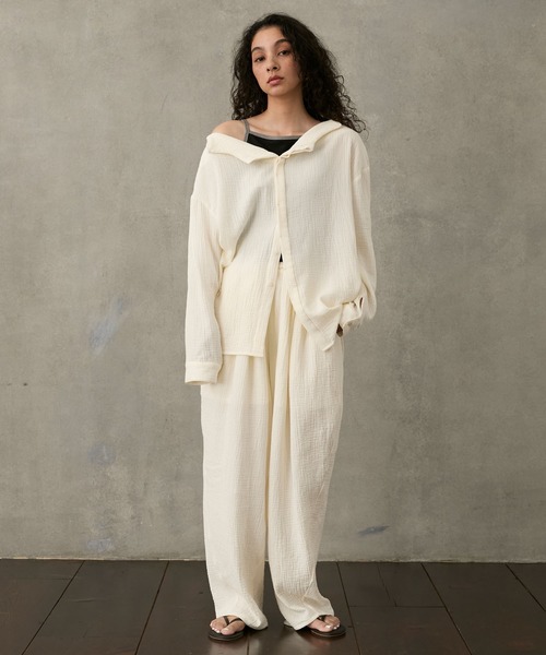 ‪‪^..^♩ページ 2way cotton gauze relax shirt / セットアップ対応 / 2way