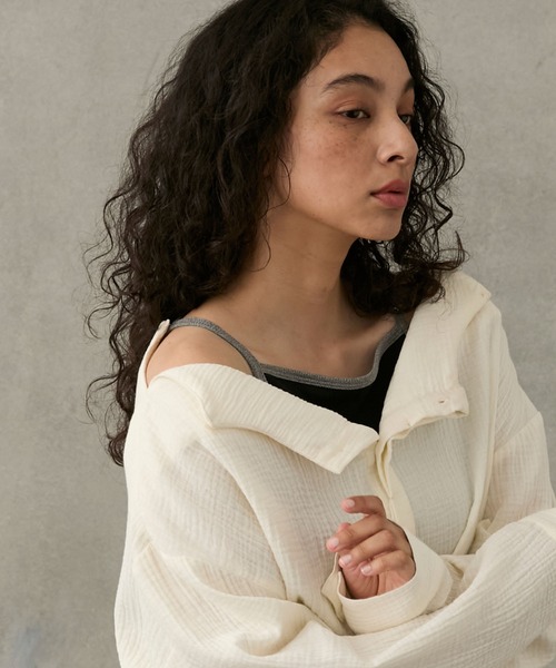 2way cotton gauze relax shirt / セットアップ対応 / 2way