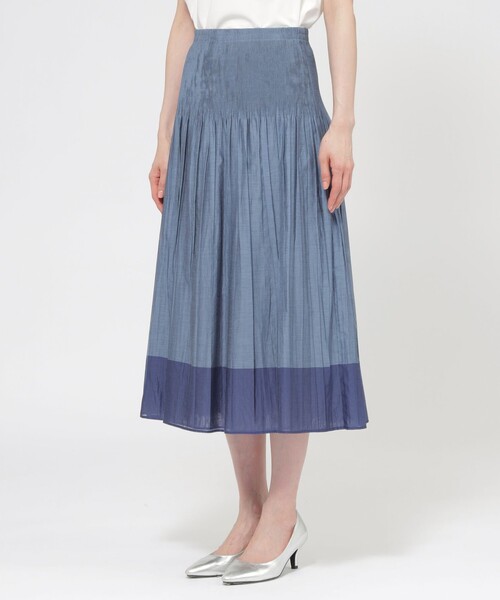 DT MaxMara ★ リバーシブル スカート FJORDI 2色 チェック＋ストライプリバーシブルスカート（マキシ・ロング
