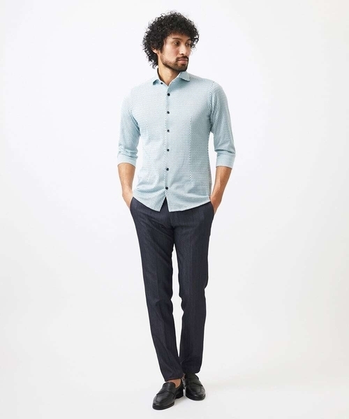MICHEL KLEIN HOMME (ミッシェルクランオム)の「《日本製》ストレッチラッセル七分袖シャツ(シャツ/ブラウス・メンズ・ライトブルー/ブラック/カーキ・MEDIUM/LARGE/X-LARGE)」の20枚目の写真