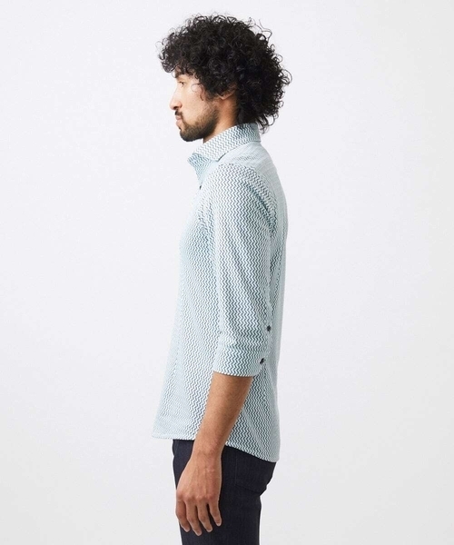 MICHEL KLEIN HOMME (ミッシェルクランオム)の「《日本製》ストレッチラッセル七分袖シャツ(シャツ/ブラウス・メンズ・ライトブルー/ブラック/カーキ・MEDIUM/LARGE/X-LARGE)」の17枚目の写真