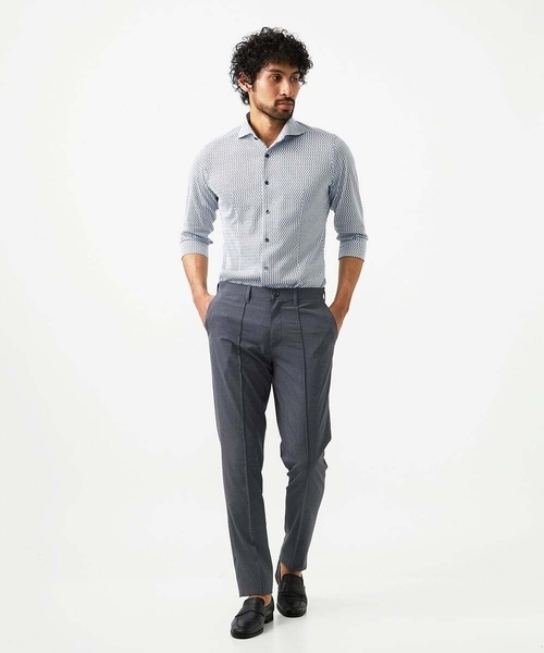 MICHEL KLEIN HOMME (ミッシェルクランオム)の「《日本製》ストレッチラッセル七分袖シャツ(シャツ/ブラウス・メンズ・ライトブルー/ブラック/カーキ・MEDIUM/LARGE/X-LARGE)」の9枚目の写真