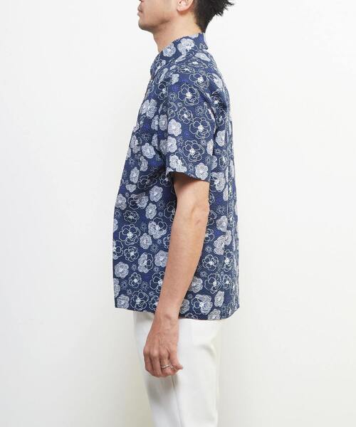 MEN'S MELROSE(メンズメルローズ)の「《限定展開》オキナワシャツ | ワッフルサッカー(シャツ/ブラウス・メンズ・ホワイト/ブラック/ネイビー/ホワイト系その他/ブルー系その他/グレイッシュベージュ・5/7/6/3/4)」の10枚目の写真