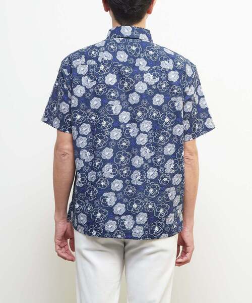 MEN'S MELROSE(メンズメルローズ)の「《限定展開》オキナワシャツ | ワッフルサッカー(シャツ/ブラウス・メンズ・ホワイト/ブラック/ネイビー/ホワイト系その他/ブルー系その他/グレイッシュベージュ・5/7/6/3/4)」の11枚目の写真