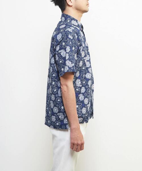 MEN'S MELROSE(メンズメルローズ)の「《限定展開》オキナワシャツ | ワッフルサッカー(シャツ/ブラウス・メンズ・ホワイト/ブラック/ネイビー/ホワイト系その他/ブルー系その他/グレイッシュベージュ・5/7/6/3/4)」の12枚目の写真