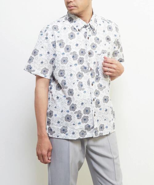 MEN'S MELROSE(メンズメルローズ)の「《限定展開》オキナワシャツ | ワッフルサッカー(シャツ/ブラウス・メンズ・ホワイト/ブラック/ネイビー/ホワイト系その他/ブルー系その他/グレイッシュベージュ・5/7/6/3/4)」の17枚目の写真