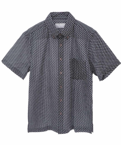 MEN'S MELROSE(メンズメルローズ)の「《限定展開》オキナワシャツ | ワッフルサッカー(シャツ/ブラウス・メンズ・ホワイト/ブラック/ネイビー/ホワイト系その他/ブルー系その他/グレイッシュベージュ・5/7/6/3/4)」の8枚目の写真