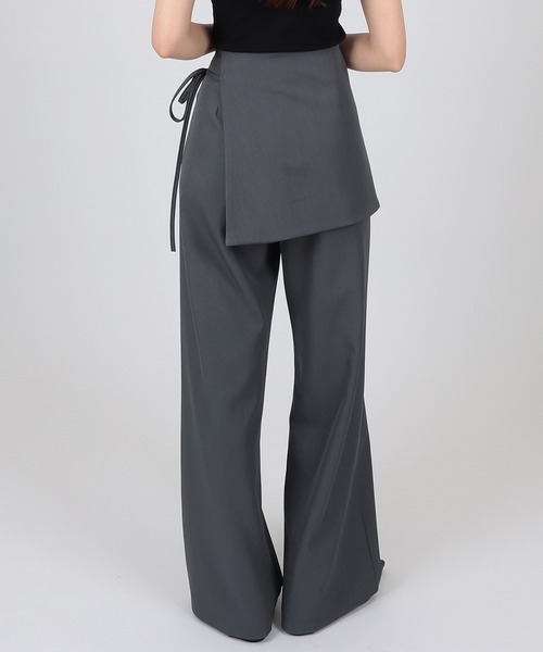 SUWDEE(スーディー)の「docking wrap skirt high waist pants(その他パンツ・レディース・ブラック/グレイッシュベージュ/チャコールグレー/グレー・M/S)」の9枚目の写真