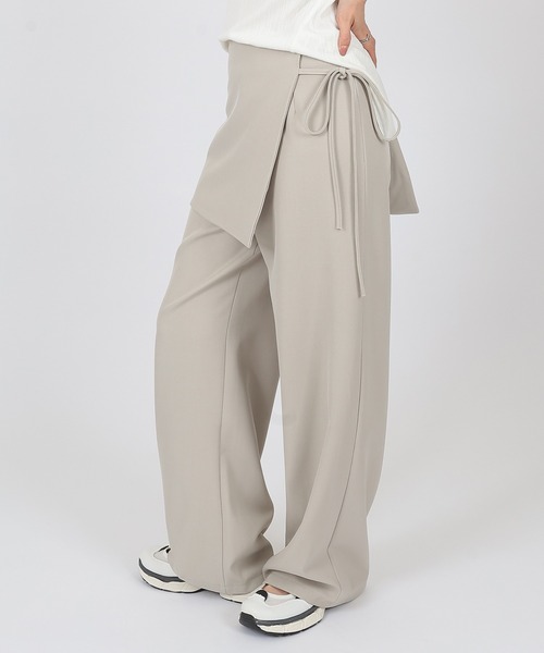 SUWDEE(スーディー)の「docking wrap skirt high waist pants(その他パンツ・レディース・ブラック/グレイッシュベージュ/チャコールグレー/グレー・M/S)」の13枚目の写真