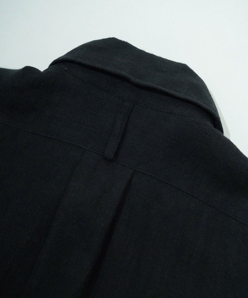EGO TRIPPING（エゴトリッピング）の「ms6118- Brushlinen リネンシャツ（シャツ/ブラウス・メンズ・オリーブ系/ブラック・46/48）」の15枚目の写真