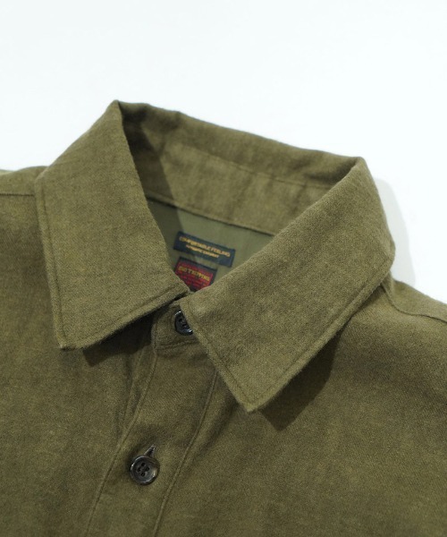 EGO TRIPPING（エゴトリッピング）の「ms6118- Brushlinen リネンシャツ（シャツ/ブラウス・メンズ・オリーブ系/ブラック・46/48）」の19枚目の写真