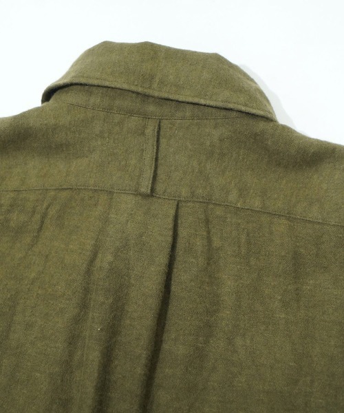 EGO TRIPPING（エゴトリッピング）の「ms6118- Brushlinen リネンシャツ（シャツ/ブラウス・メンズ・オリーブ系/ブラック・46/48）」の21枚目の写真
