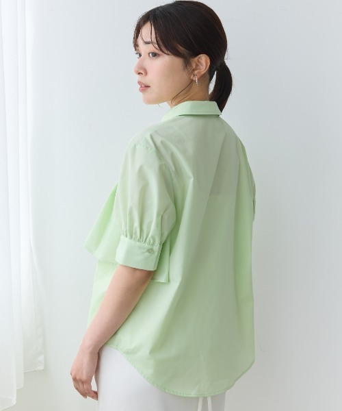 ヨークデザインハーフスリーブシャツ（シャツ/ブラウス）｜AND