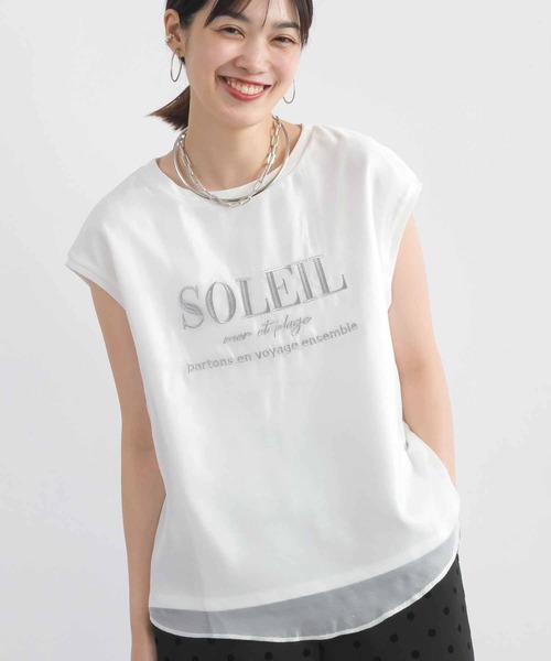 Lo-Fi(ローファイ)の「【WEB限定】フロントシアーロゴ刺繍カットソー(Tシャツ/カットソー・レディース・オフホワイト/ブラック・M)」の2枚目の写真
