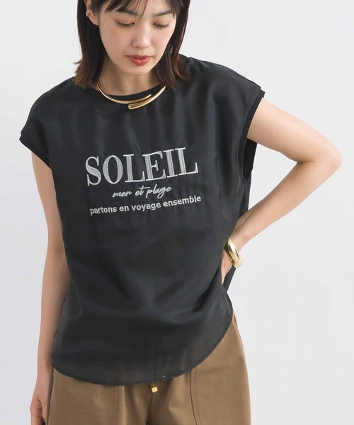 Lo-Fi(ローファイ)の「【WEB限定】フロントシアーロゴ刺繍カットソー(Tシャツ/カットソー・レディース・オフホワイト/ブラック・M)」の1枚目の写真