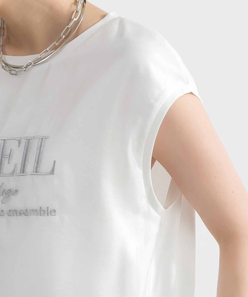 Lo-Fi(ローファイ)の「【WEB限定】フロントシアーロゴ刺繍カットソー(Tシャツ/カットソー・レディース・オフホワイト/ブラック・M)」の16枚目の写真