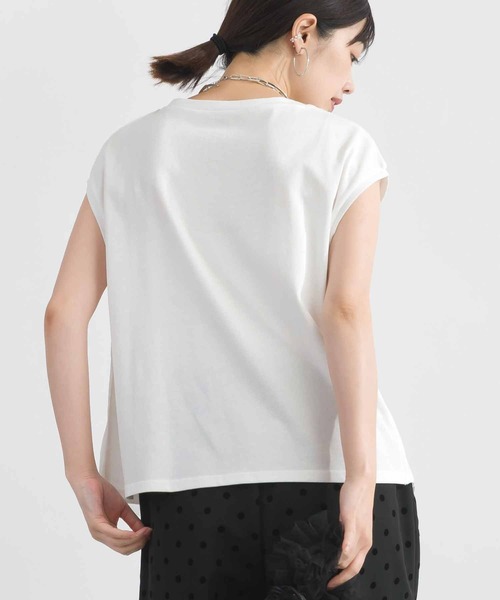 Lo-Fi(ローファイ)の「【WEB限定】フロントシアーロゴ刺繍カットソー(Tシャツ/カットソー・レディース・オフホワイト/ブラック・M)」の4枚目の写真