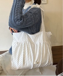 WEGO | [A4・PC可]予約開始！WEGO/ドット×無地2wayギャザートートバッグ(トートバッグ)