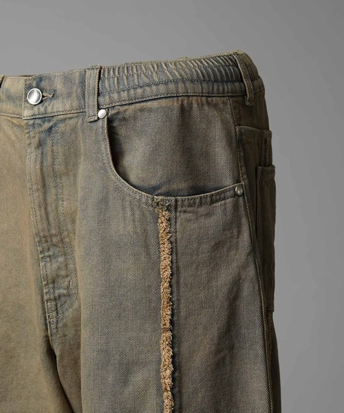 MAISON SPECIAL(メゾンスペシャル)の「《UNISEX》Prime-Wide Denim Shorts/プライムワイドデニムショーツ【MAISON SPECIAL/メゾンスペシャル】(デニムパンツ・メンズ・ベージュ/ブラック/ホワイト・1/0)」の6枚目の写真