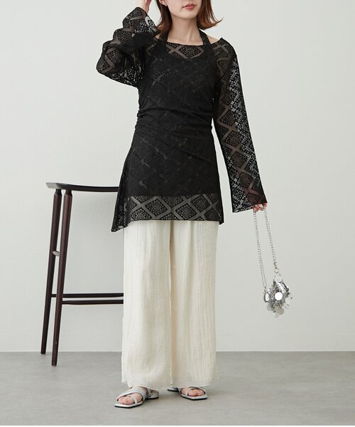WILLOW(ウィロー)の「【willow】レイヤードレースホルターネックチュニック(アンサンブル・レディース・ホワイト/ブラック・ONE SIZE)」の20枚目の写真