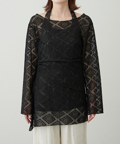 WILLOW(ウィロー)の「【willow】レイヤードレースホルターネックチュニック(アンサンブル・レディース・ホワイト/ブラック・ONE SIZE)」の19枚目の写真