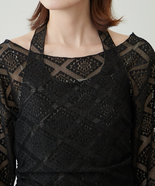 WILLOW(ウィロー)の「【willow】レイヤードレースホルターネックチュニック(アンサンブル・レディース・ホワイト/ブラック・ONE SIZE)」の16枚目の写真
