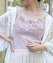 axes femme | カップ付き蝶々レースキャミ(キャミソール)