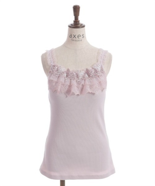 axes femme（アクシーズファム）の「カップ付き蝶々レースキャミ（キャミソール・レディース・ネイビー/ピンク・MEDIUM/LARGE）」の19枚目の写真