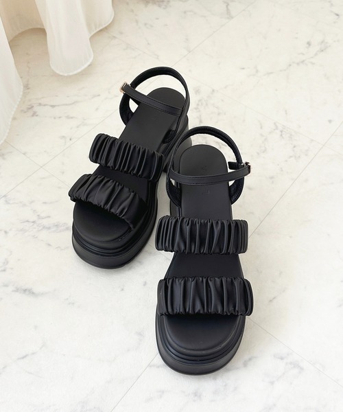 apres jour（アプレジュール）の「ダブルストラップサンダル（サンダル・レディース・ブラック/ホワイト・SMALL/LARGE/MEDIUM）」の9枚目の写真